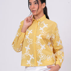 Yellow embroidery shirts 