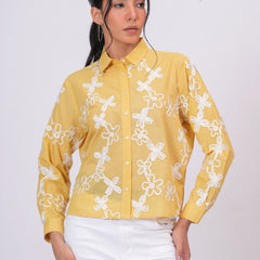 Yellow embroidery shirts 