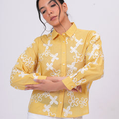Yellow embroidery shirts for women 