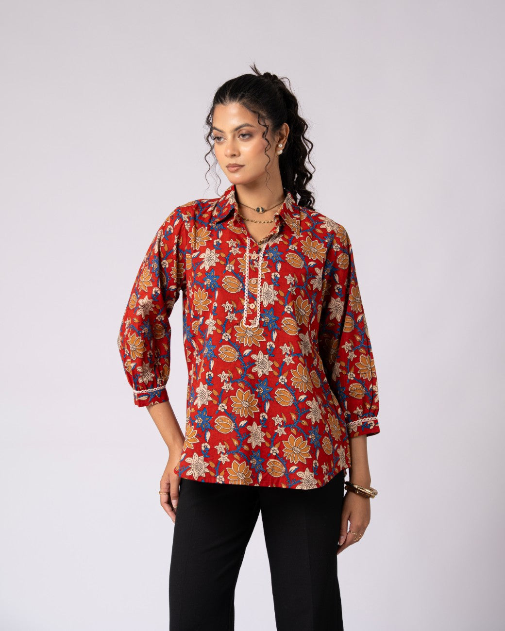 Stylish Multicolor Floral Printed Everyday Wear Shirt