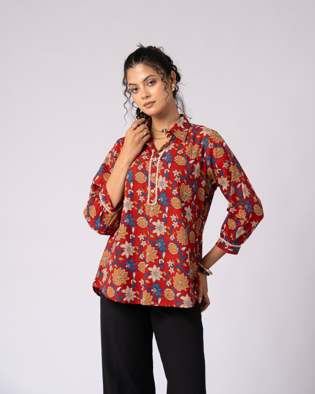 Stylish Multicolor Floral Printed Everyday Wear Shirt