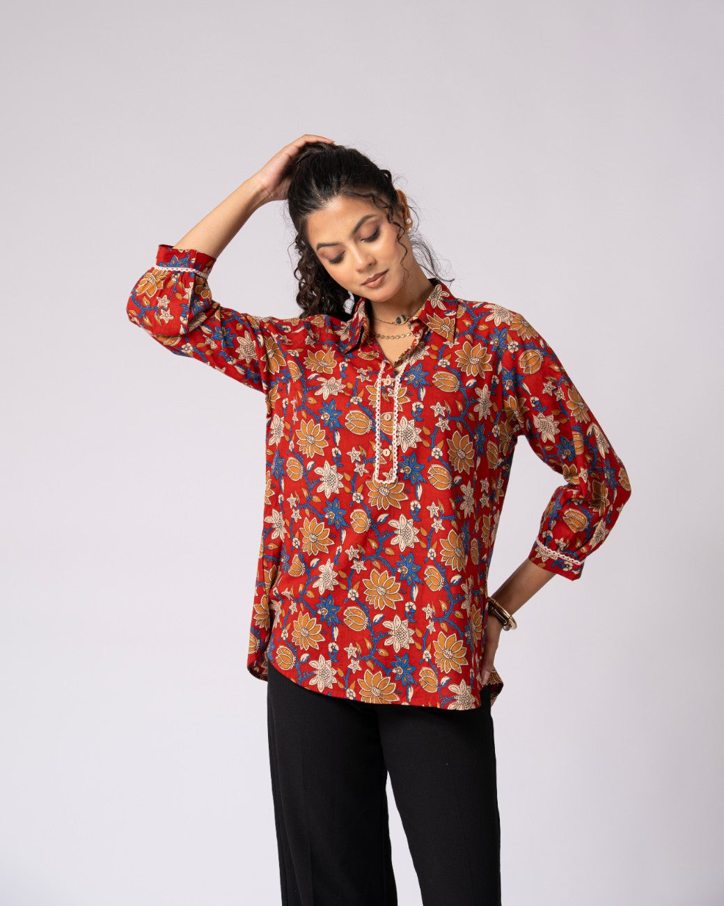 Stylish Multicolor Floral Printed Everyday Wear Shirt
