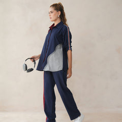 Women’s Embroidered Crop Top Co-ord Set with Half Sleeves