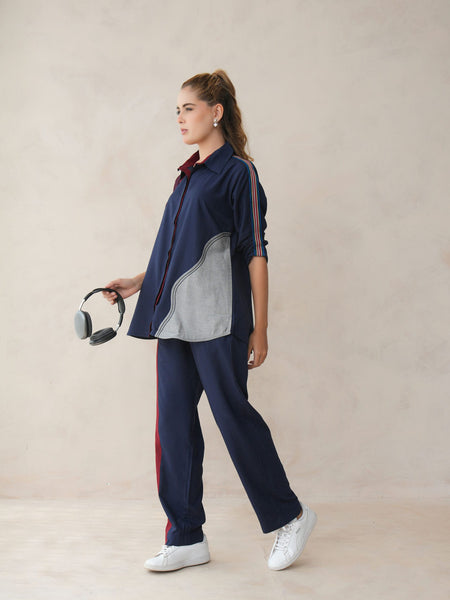 Women’s Embroidered Crop Top Co-ord Set with Half Sleeves