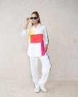 Women’s Multi-Color Cotton Embroidered Co-ord Set with Collar Neck Shirt