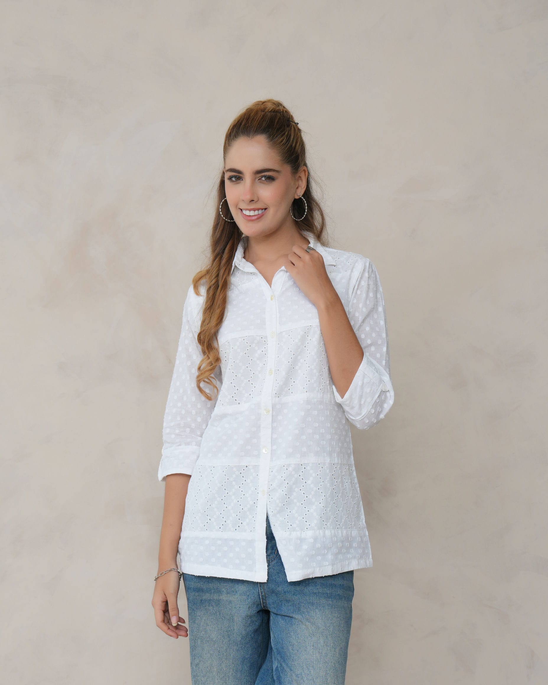 Women’s Cotton Embroidered Shirt
