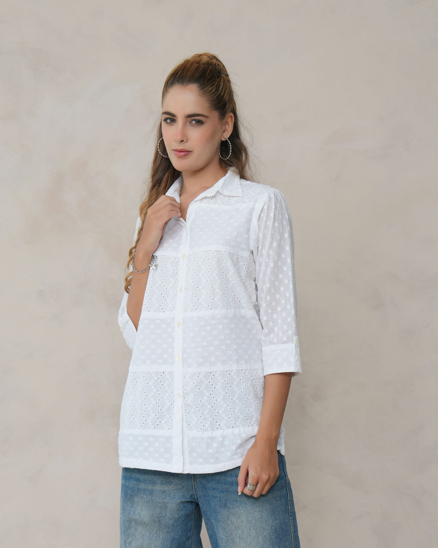 Women’s Cotton Embroidered Shirt