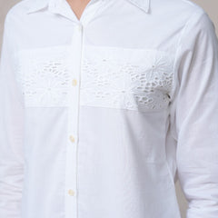 Women’s Cotton Embroidered Shirt with Collar Neck and Full Sleeves