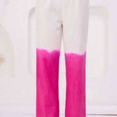 Elegant White & Pink Embroidered Co-Ord Set