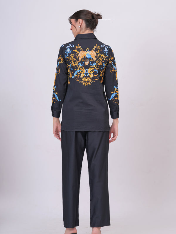 Classic Black Statement Wear With Ornate Pattern Work