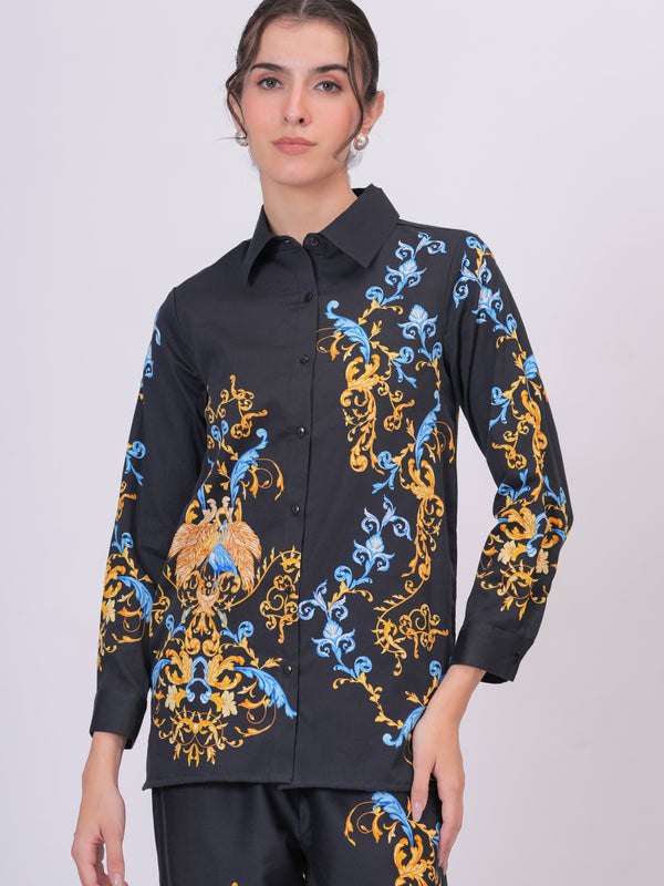 Classic Black Statement Wear With Ornate Pattern Work