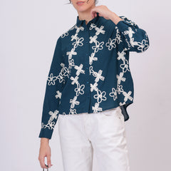 Teal embroidery shirts 