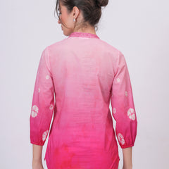 Elegant Pink Cotton Embroidered Top