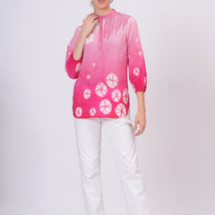 Elegant Pink Cotton Embroidered Top