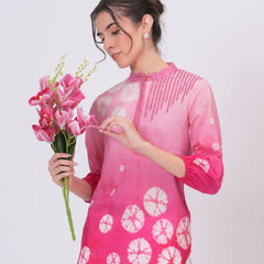 Elegant Pink Cotton Embroidered Top
