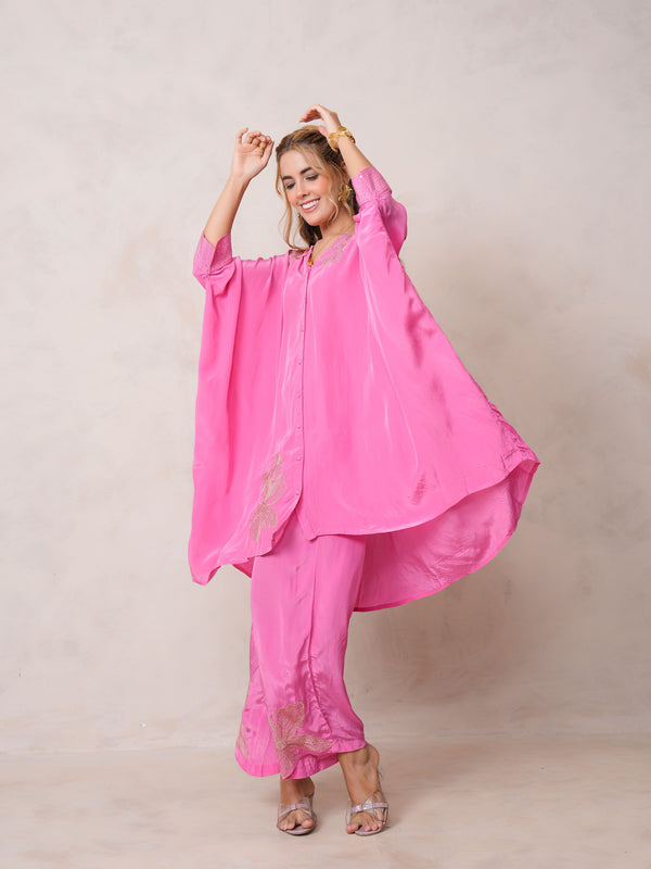 Fuchsia Pink Kaftan Kurta set