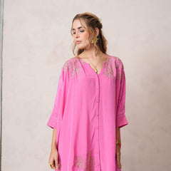 Fuchsia Pink Kaftan Kurta set
