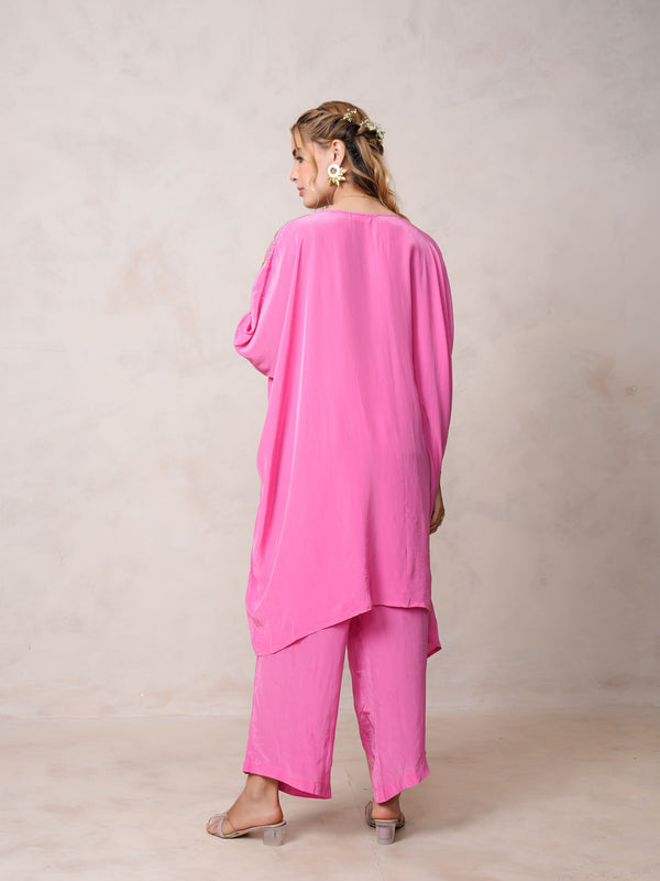 Fuchsia Pink Kaftan Kurta set