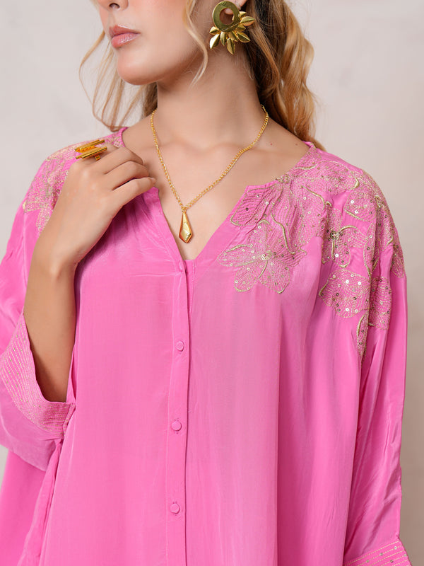 Fuchsia Pink Kaftan Kurta set