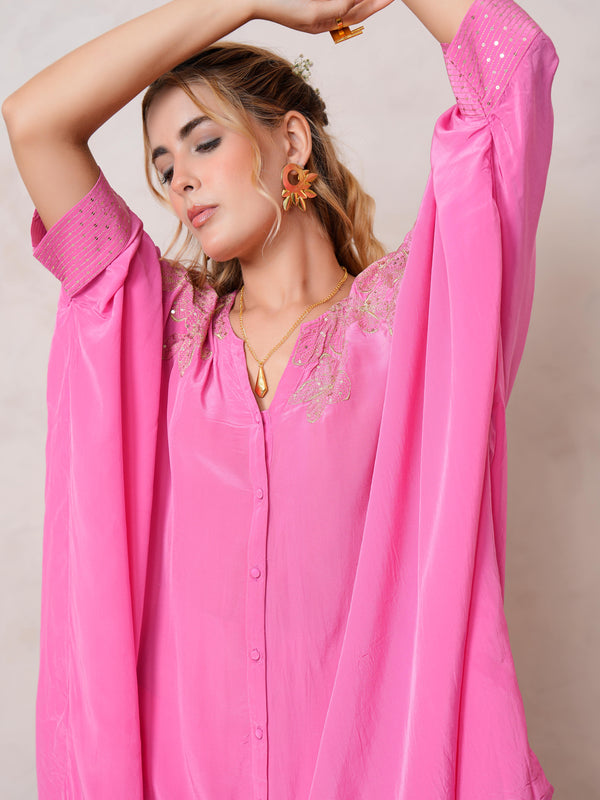 Fuchsia Pink Kaftan Kurta set
