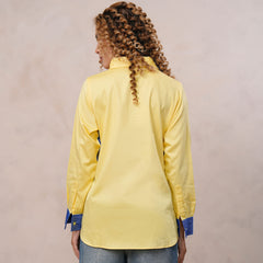 Yellow & Blue Contrast Cotton Shirt
