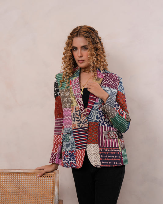 Chromatic Charm Multi-Colour Blazer