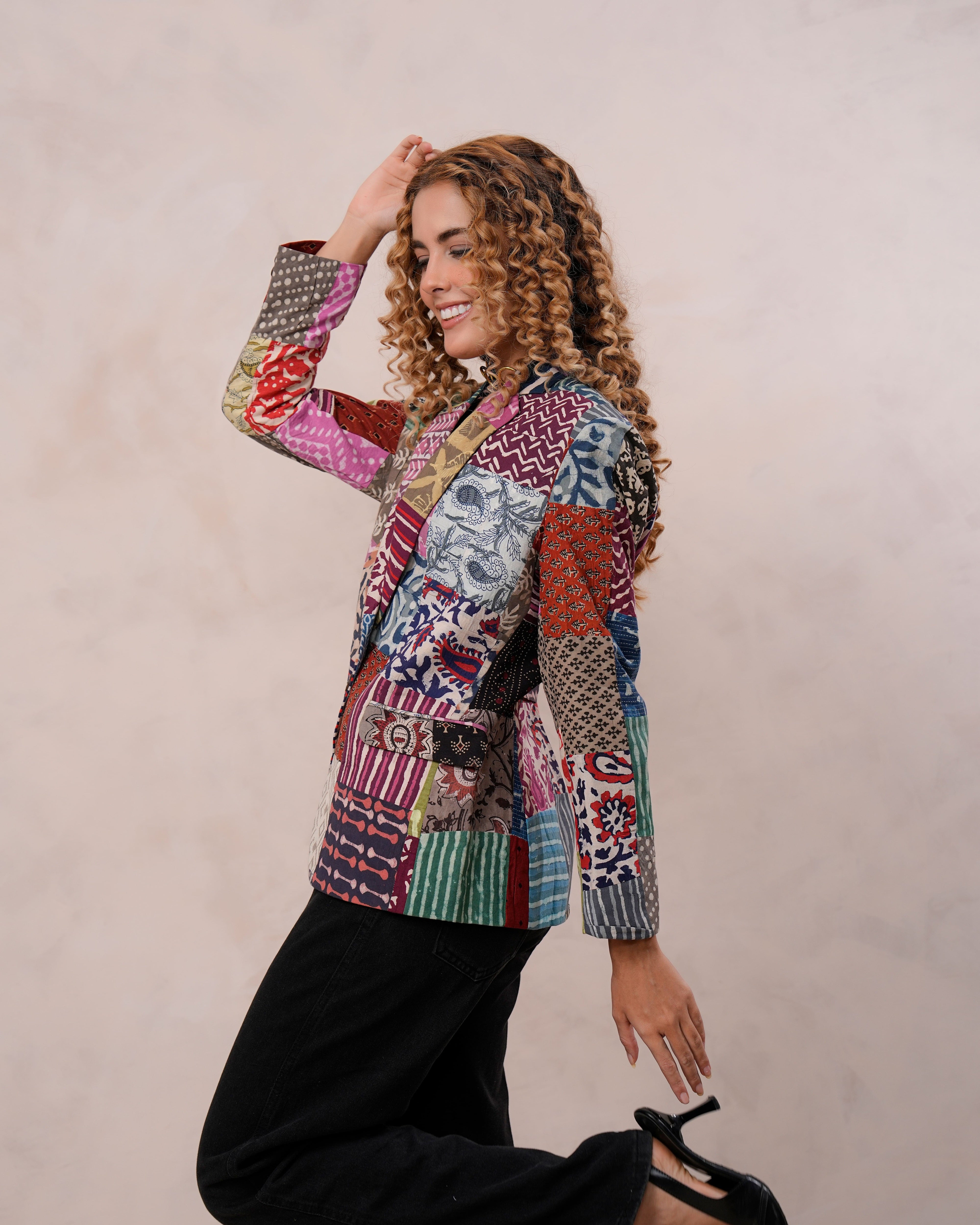 Chromatic Charm Multi-Colour Blazer