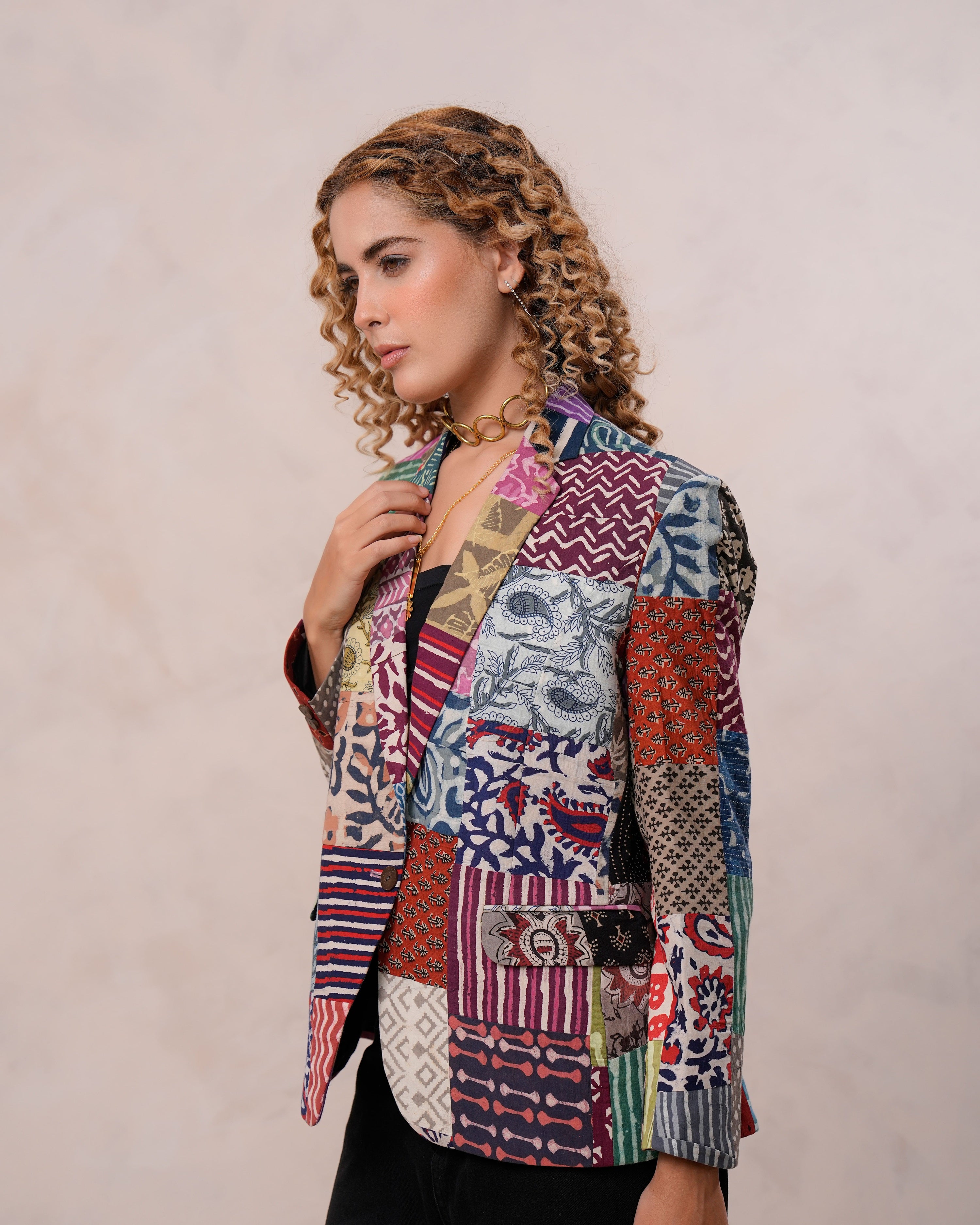 Chromatic Charm Multi-Colour Blazer