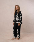 Women’s Black Viscose Embroidered Co-ord Set