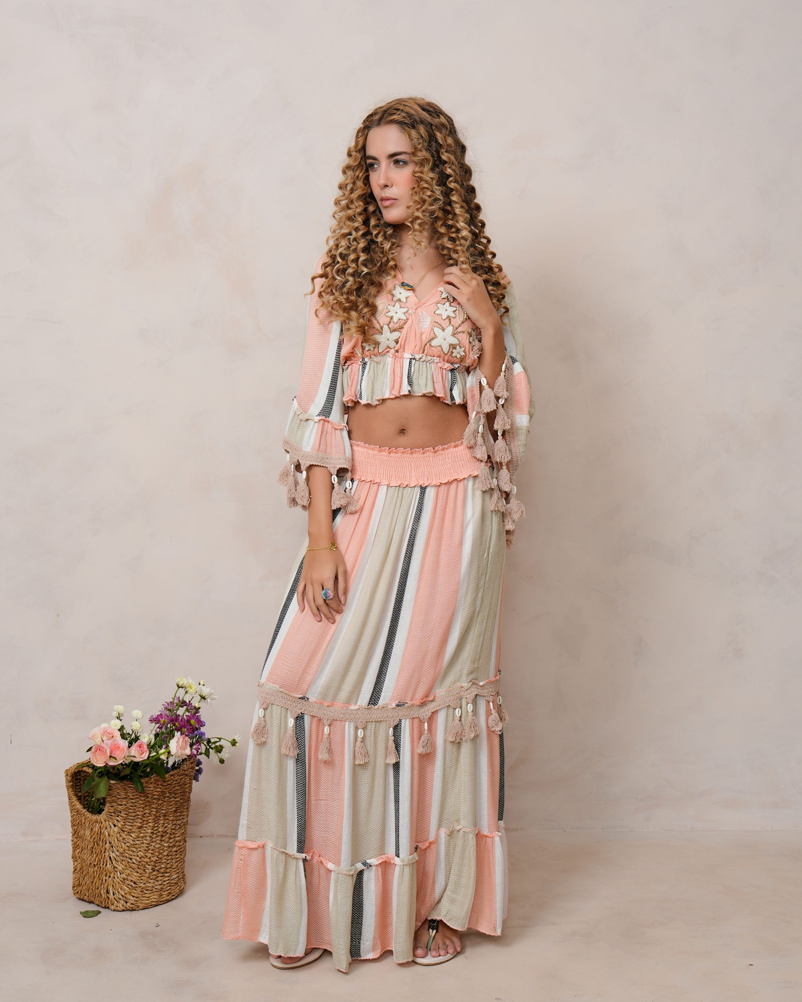 Women’s Multi-Color Viscose Embroidered Ethnic Gown