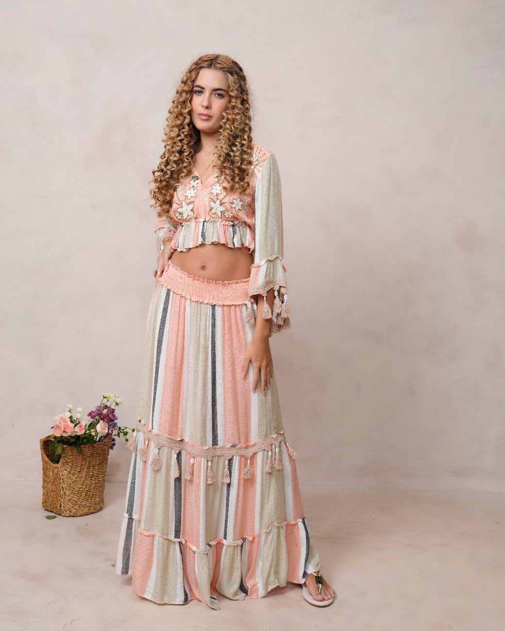 Women’s Multi-Color Viscose Embroidered Ethnic Gown