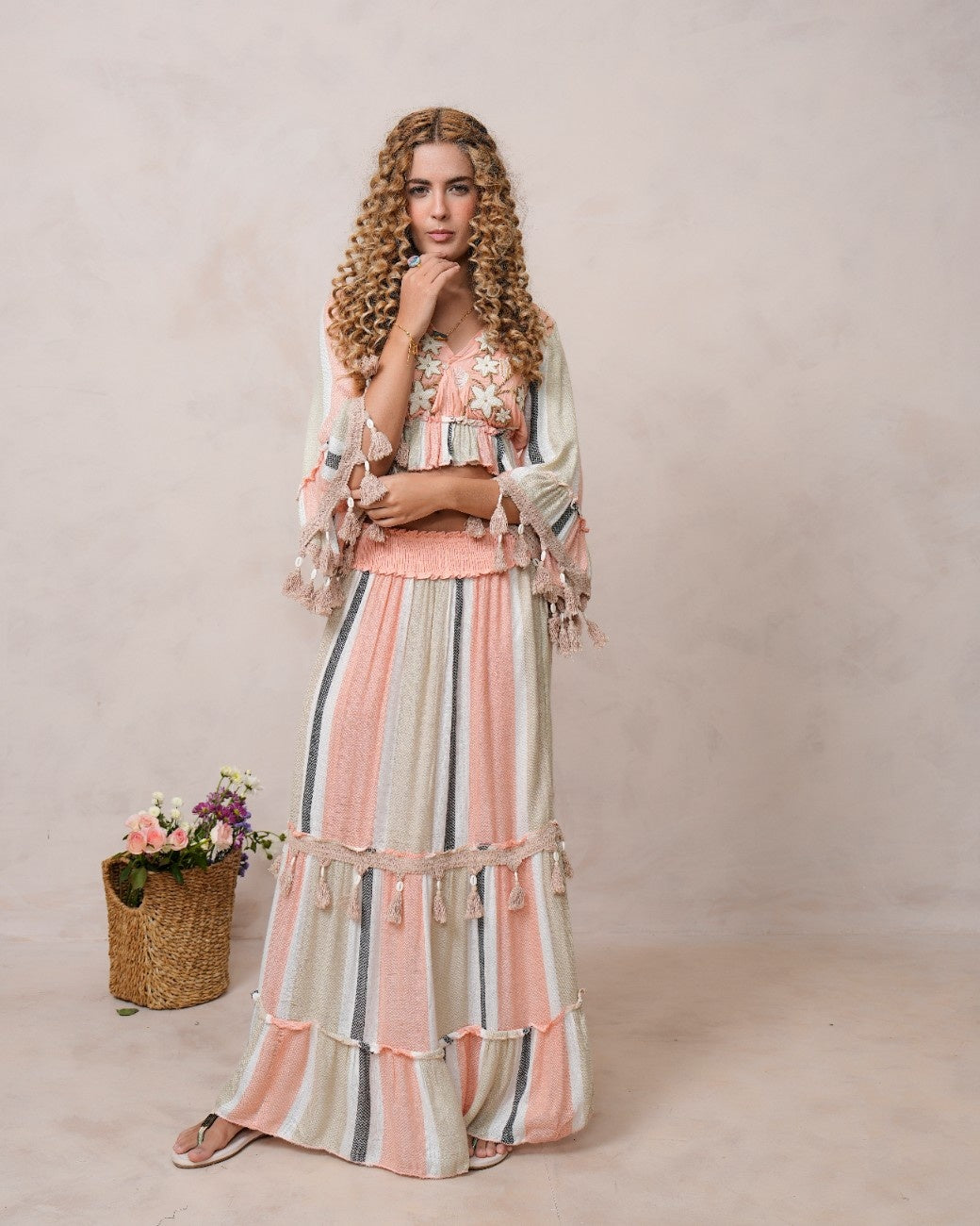 Women’s Multi-Color Viscose Embroidered Ethnic Gown
