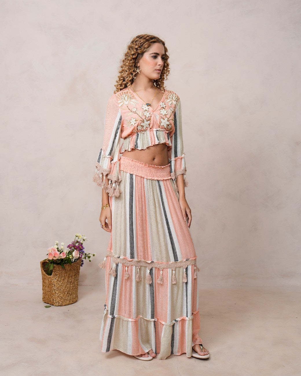 Women’s Multi-Color Viscose Embroidered Ethnic Gown