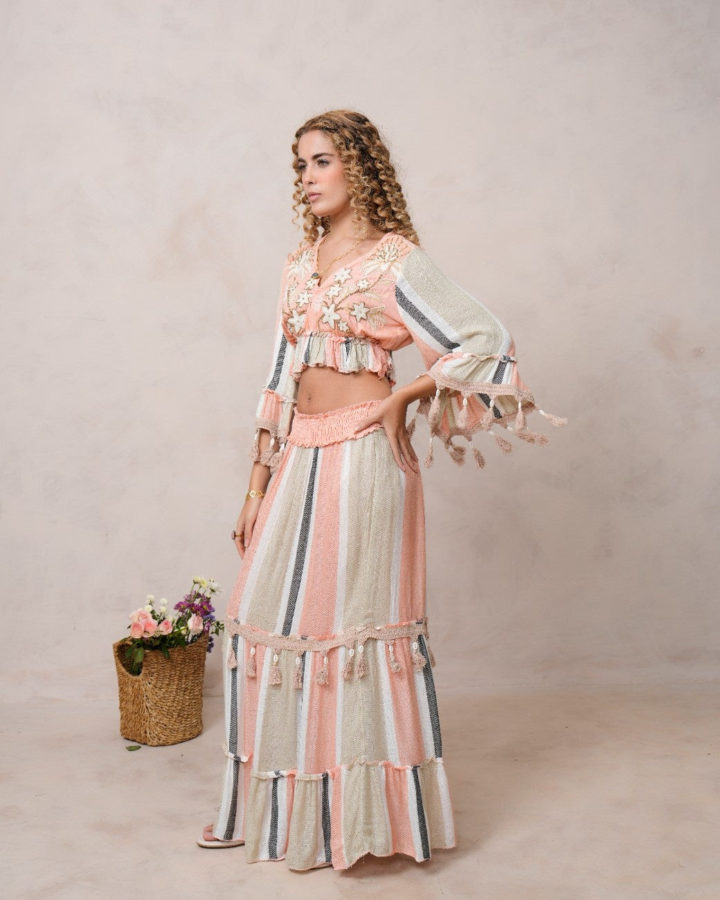 Women’s Multi-Color Viscose Embroidered Ethnic Gown