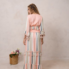 Women’s Multi-Color Viscose Embroidered Ethnic Gown