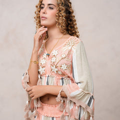 Women’s Multi-Color Viscose Embroidered Ethnic Gown