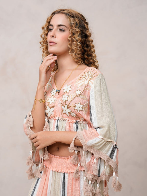 Women’s Multi-Color Viscose Embroidered Ethnic Gown