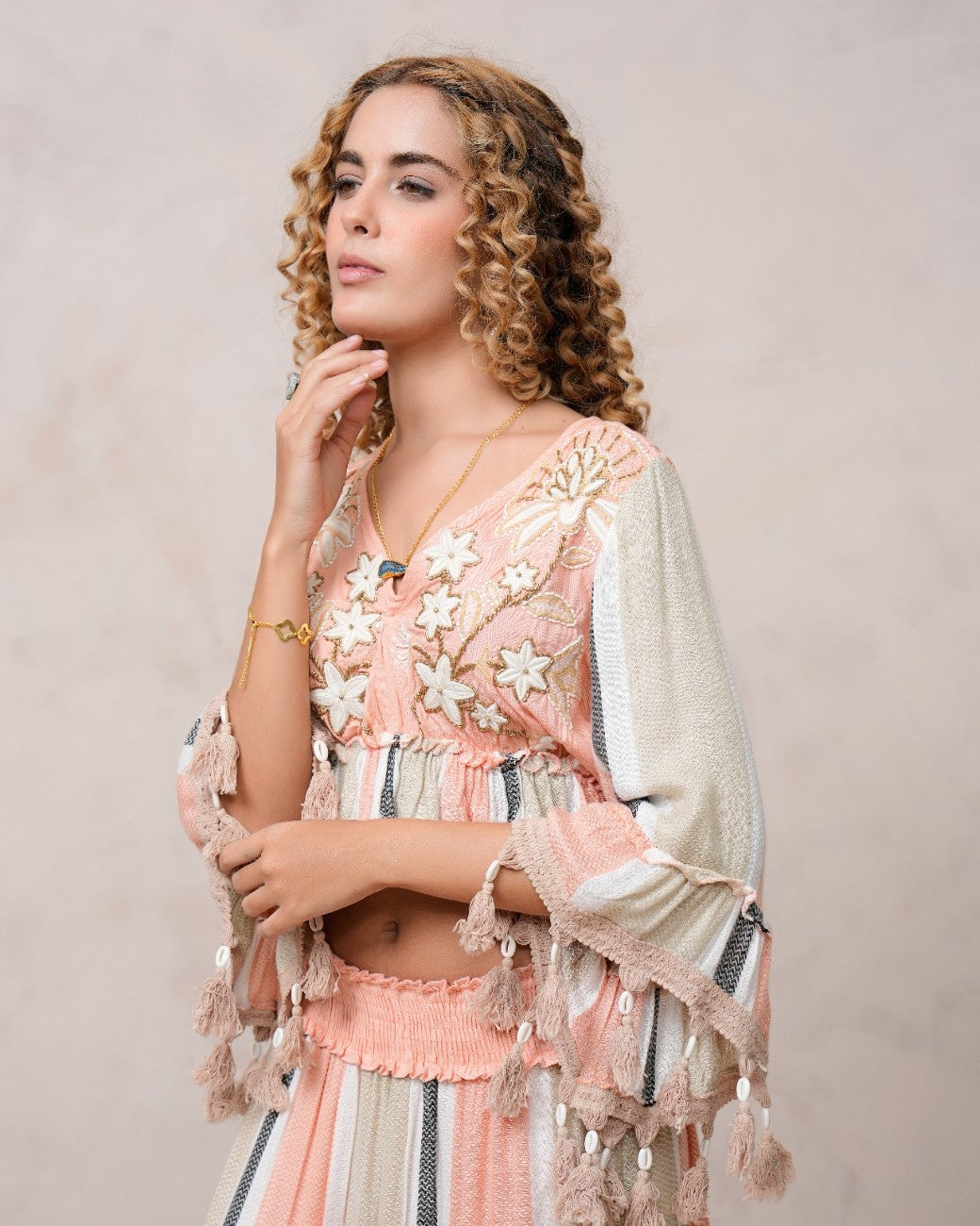 Women’s Multi-Color Viscose Embroidered Ethnic Gown
