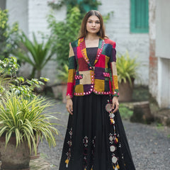 Regal Radiance Mashroo Mirror Work Blazer