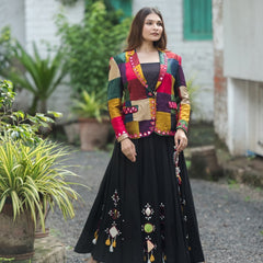 Regal Radiance Mashroo Mirror Work Blazer