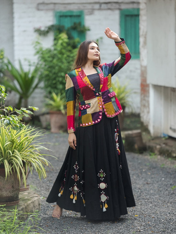 Regal Radiance Mashroo Mirror Work Blazer