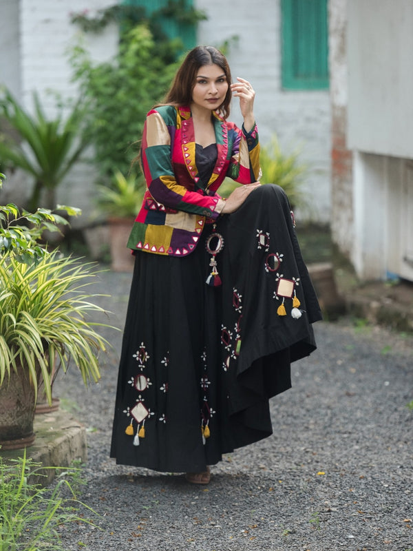 Regal Radiance Mashroo Mirror Work Blazer