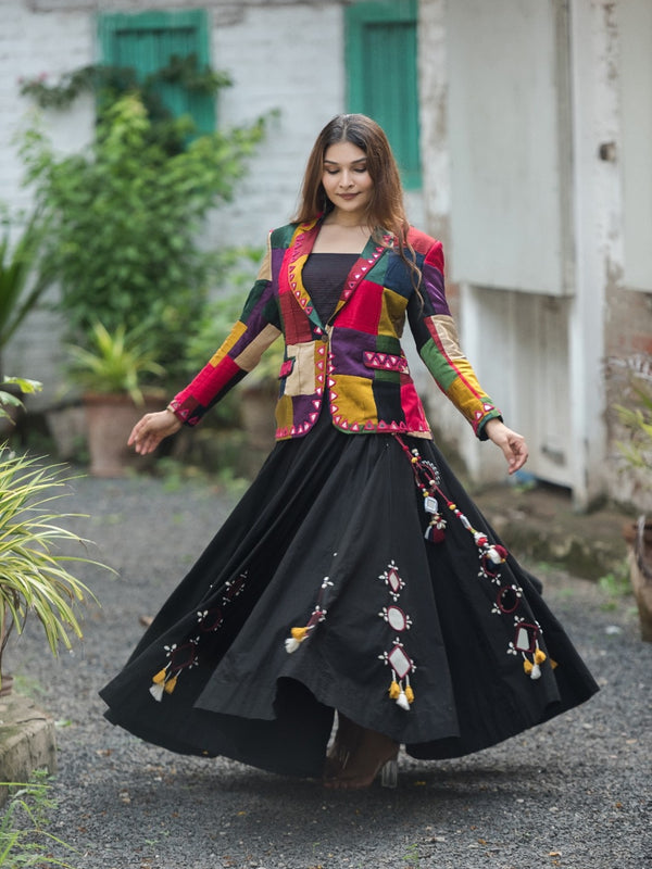 Regal Radiance Mashroo Mirror Work Blazer