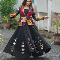 Regal Radiance Mashroo Mirror Work Blazer