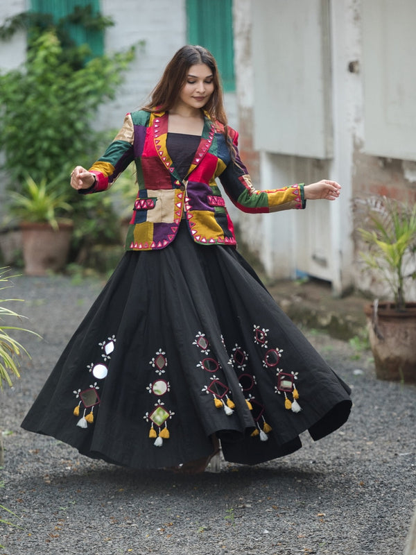 Regal Radiance Mashroo Mirror Work Blazer