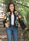 Colorful Hand Work Embroidered Black Jacket