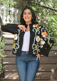 Colorful Hand Work Embroidered Black Jacket