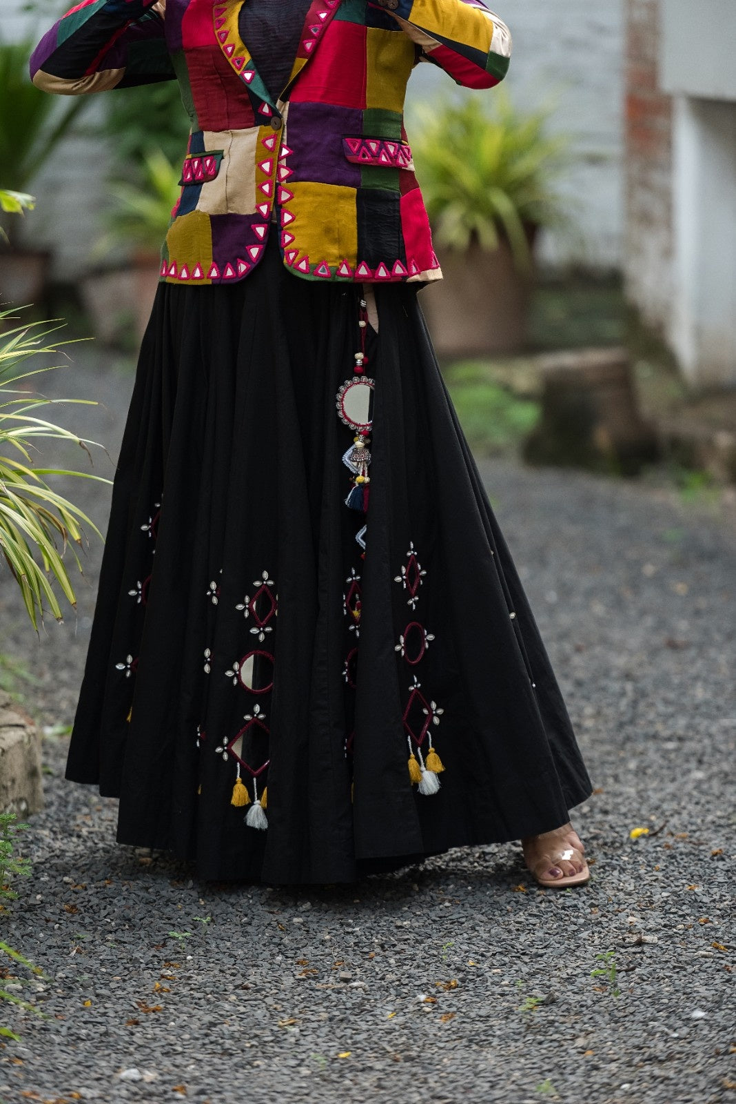 Regal Radiance Mashroo Mirror Work Blazer