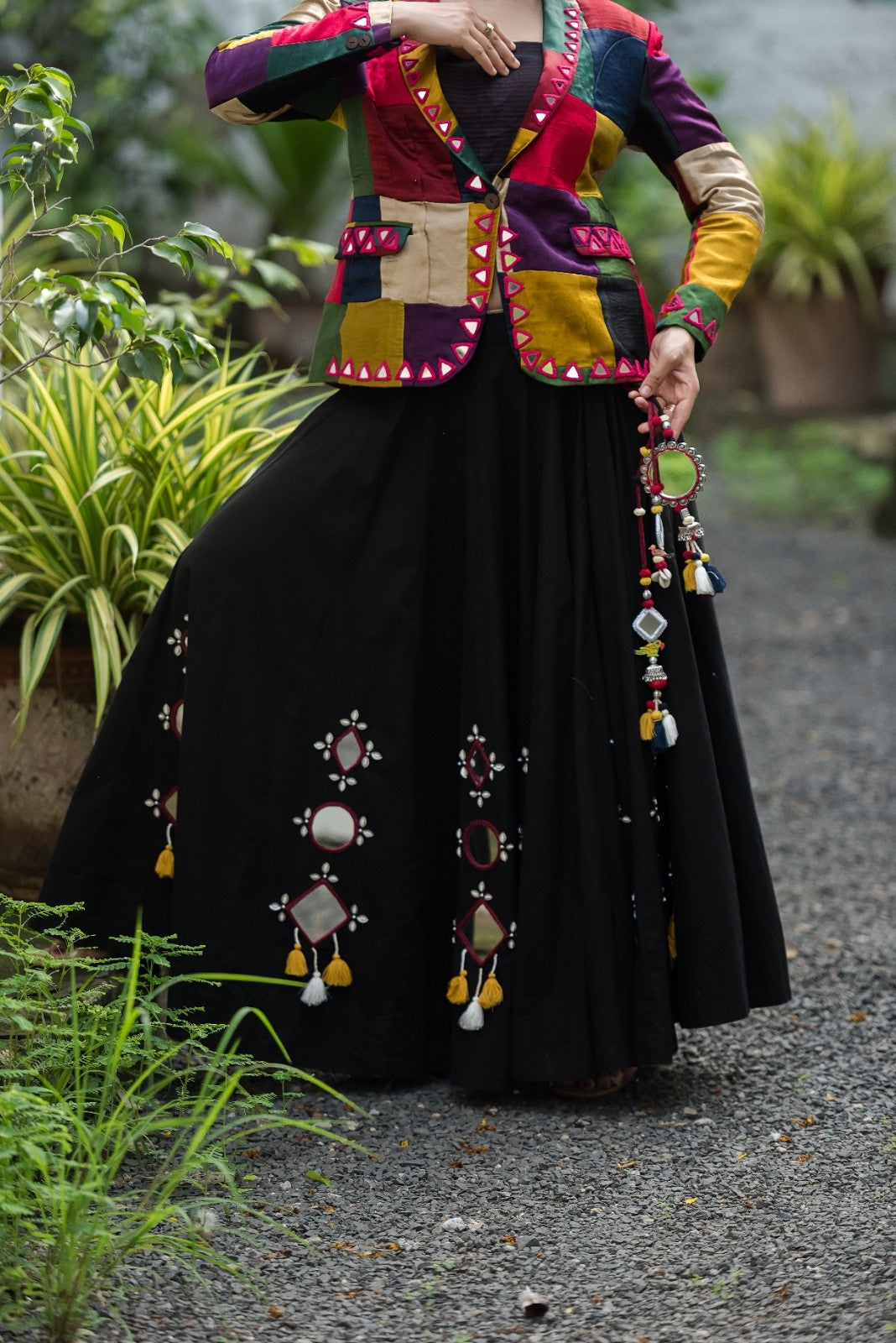 Regal Radiance Mashroo Mirror Work Blazer