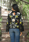 Colorful Hand Work Embroidered Black Jacket